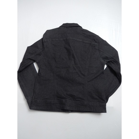Lee Womens Black Denim Jacket Classic Trucker Style Button Up Size Small - Picture 9 of 9